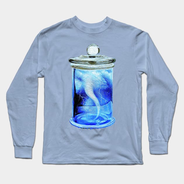 Thunder hurricane twister bottle - Painting Long Sleeve T-Shirt by LukjanovArt